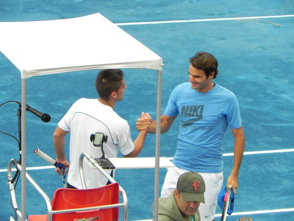 Jorge Lora con Federer escuela tenis CDJarama